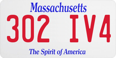 MA license plate 302IV4
