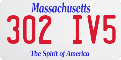 MA license plate 302IV5