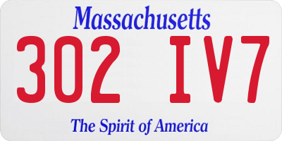 MA license plate 302IV7