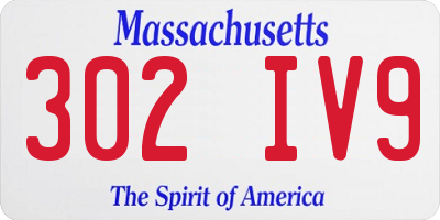 MA license plate 302IV9