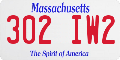 MA license plate 302IW2