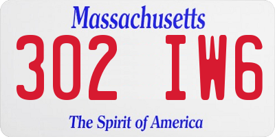 MA license plate 302IW6