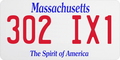 MA license plate 302IX1