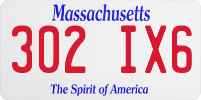 MA license plate 302IX6