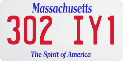 MA license plate 302IY1