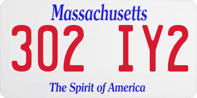 MA license plate 302IY2