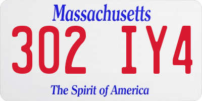 MA license plate 302IY4