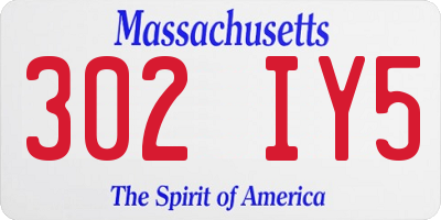 MA license plate 302IY5