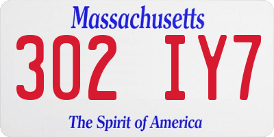 MA license plate 302IY7