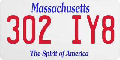 MA license plate 302IY8