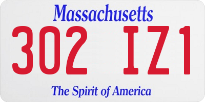 MA license plate 302IZ1
