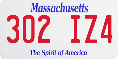 MA license plate 302IZ4