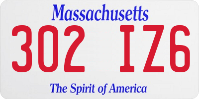 MA license plate 302IZ6