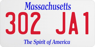 MA license plate 302JA1