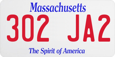 MA license plate 302JA2