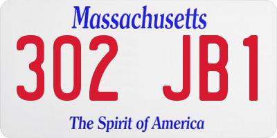 MA license plate 302JB1