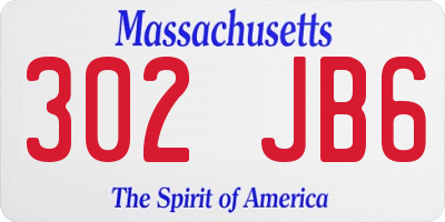 MA license plate 302JB6