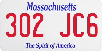 MA license plate 302JC6