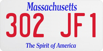 MA license plate 302JF1