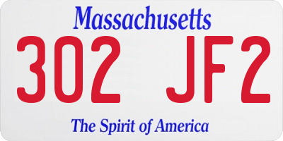 MA license plate 302JF2