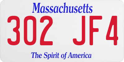 MA license plate 302JF4