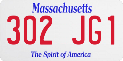 MA license plate 302JG1