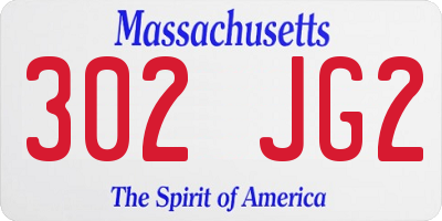 MA license plate 302JG2