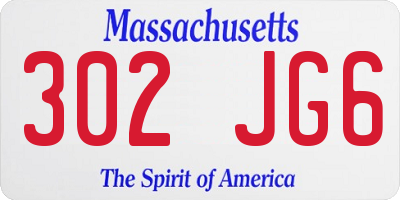 MA license plate 302JG6