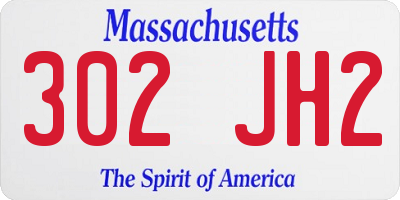 MA license plate 302JH2