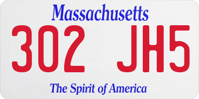 MA license plate 302JH5