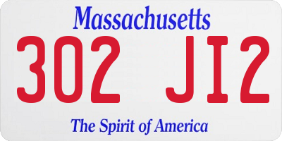 MA license plate 302JI2