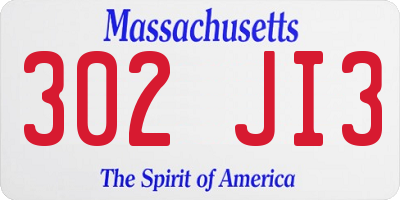 MA license plate 302JI3