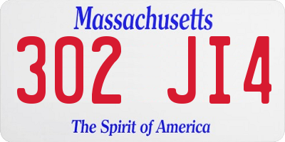 MA license plate 302JI4