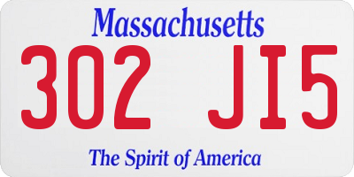 MA license plate 302JI5