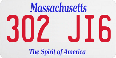 MA license plate 302JI6
