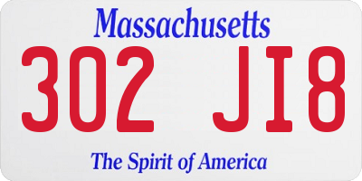 MA license plate 302JI8