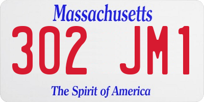 MA license plate 302JM1