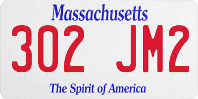 MA license plate 302JM2