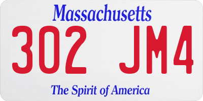 MA license plate 302JM4