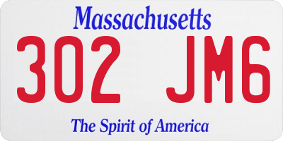 MA license plate 302JM6