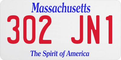 MA license plate 302JN1