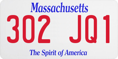 MA license plate 302JQ1