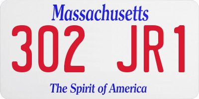 MA license plate 302JR1