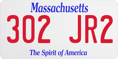 MA license plate 302JR2
