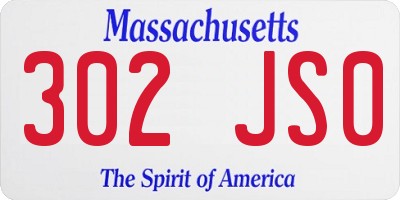 MA license plate 302JS0