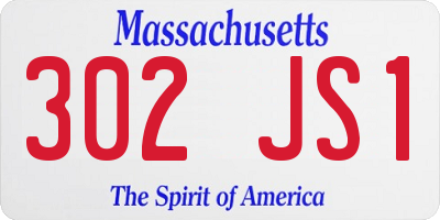 MA license plate 302JS1