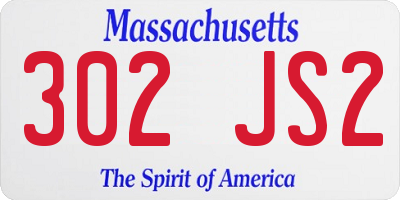 MA license plate 302JS2