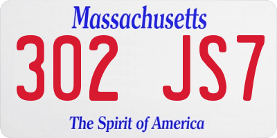 MA license plate 302JS7