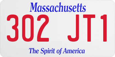 MA license plate 302JT1