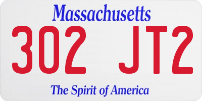 MA license plate 302JT2